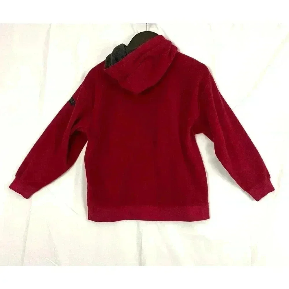 VTG GAP Pullover Hooded Fleece Sweatshirt Kids Youth LARGE (10) Red‎ Y2K